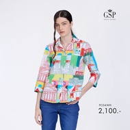 GSP Womans shirt italy เสื้อเชิ้ตผู้หญิง แขนสามส่วน  PCDAWH