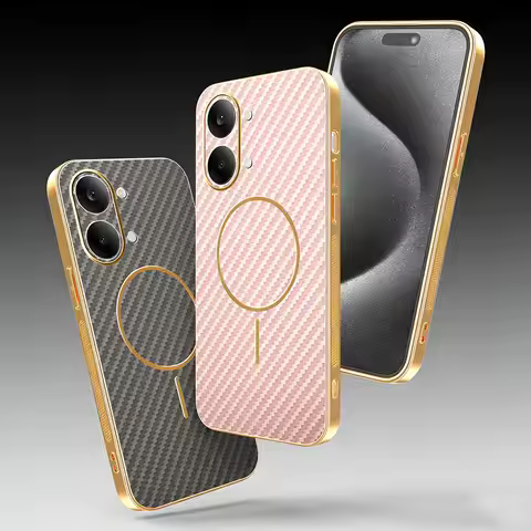 Carbon Fiber Leather Electroplated Frame Case For Poco X8 Pro Max x8 pro POCO F8 Ultra M8 Pro F7 X7 