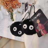 GANTUNGAN Cute Charcoal Briquette Keychain - Cute Unique Black Fur Car Keychain Bag Accessories