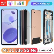 Display Screen for Xiaomi 11 Lite 5G NE 2109119DG, Lcd Display Digital Touch Screen with Frame for M
