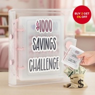 Pvc3 Hole Mini Money Challenge Binder, Loose-Leaf, Save $1000 with Envelope