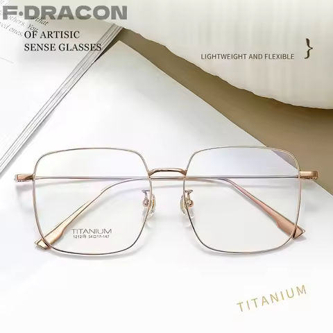 New Titanium Glasses Frame Ultra-light Large Frame Square Women's Glasses Frame Optical Prescription