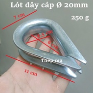 Cable bushing ring Ø20mm light-plated steel - durable and beautiful wire fixing accessory - length 1