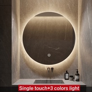 Intelligent Bathroom Mirror Circular LED Bedroom with Light Adjustable Touch Light 3-color Light Was