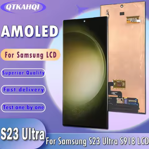 AAA+ AMOLED 6.8'' For Samsung S23 Ultra LCD Touch Screen Digitizer For Samsung S23 Ultra 5G S918 S91