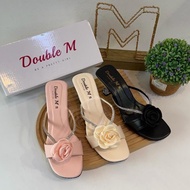 DoubleM (FY030 Size 36-40) Readystock Women Diamond Strap Rose Heels 7cm