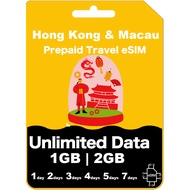 【eSIM】 【Hong Kong & Macau】Daily Unlimited High Speed Data eSIM 【1 - 7 days】