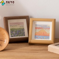 SUYO Wooden Photo Frame, Wooden Square DIY Photo Frame, Creative Ornaments Painting Mounting Mini Di