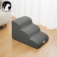 Dog Stairs for Small Dogs Velvet Covered Pet Stairs Curved Dog Stairs for Small to Medium Dogs Indoo