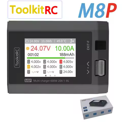 ToolkitRC M8P power supply Charger increase in accuracy power of 600W 20A 5V 1-8S Multifunctional si