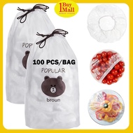 100pcs Food Grade Disposable Plastic Wrap, Fresh keeping film cover,universal dustproof wrap  100片食品