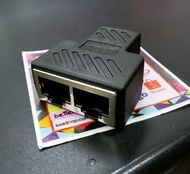 ส่งเร็ว-จากไทย - Splitter เข้า1ออก2 ตัวต่อแยกสายแลน 1 To 2 Ways LAN Ethernet Network Cable RJ45