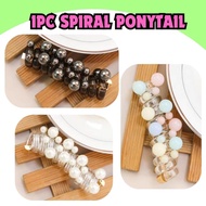 BABA 1PC Fashionable Pearl Beads Spiral Ponytail for Kids Girls Hair Tie Accessories Gift Ideas