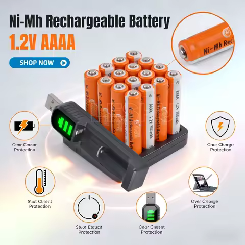 1.2V Rechargeable AAAA Ni-MH Battery for Stylus Pen Toys Bluetooth Headset and USB Charger Cable Hig