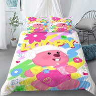 Zanmang loopy fitted Bedsheet + pillowcase + quilt cover Bed set 3D printed size Single/Super single/queen/king
