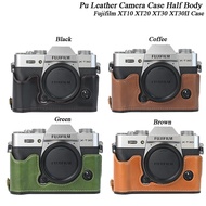 PU Leather Camera Case Half Bag Body With Wrist Strap For Fujifilm XT10 XT20 XT30 XT30II