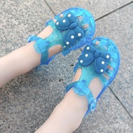 KY-DEuropean and American Fashion Summer Baby Girl Closed Toe Jelly Sandals Children Polka Dot Bow Princess Single-Layer