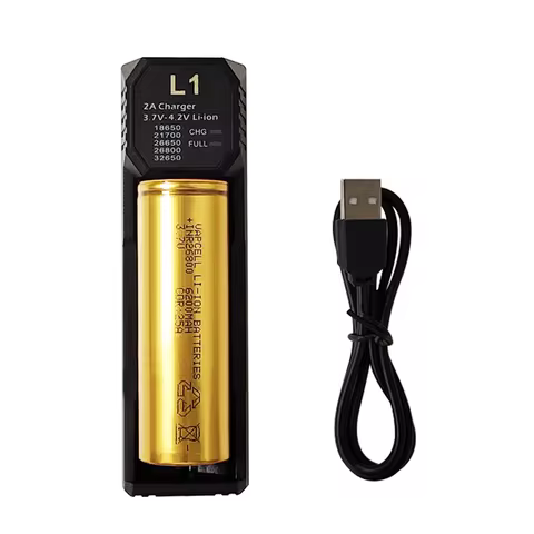 High quality Vapcell L1 1slot LI-ION USB Charger for 26800 18650 20700 21700 32700 lithium ion batte