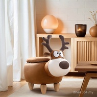 Ornament Stool Children Elk Bedroom Christmas Cartoon Stool Living Room Animal Elk Entrance Sitting 