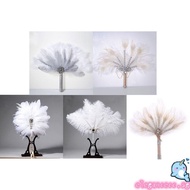 ELEGA Handheld Crystal Flapper Exquisite Feather Fan Peacock Bridal Ostrich Feather Fan Wedding Accessories for Dress Pa