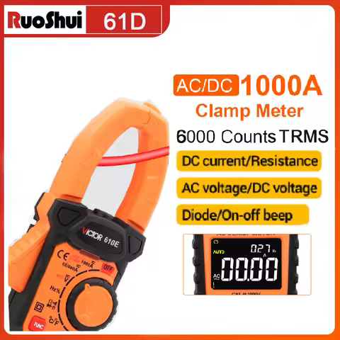 VICTOR Clamp Meter Digital Multimeter 6000 Counts 1000A AC DC Amp Clamp Meter With NCV Live VFD Elec