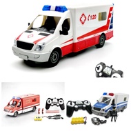 Rc Double E 1:20 RC Ambulance, Emergency Rescue Remote Control Ambulance Toy with Light and Sound fo