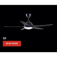 (🇲🇾DEKA V1🔥56”INCH CEILING FAN) 4-Speeds With Light LED 22w/3Colours C/W Remote Control 