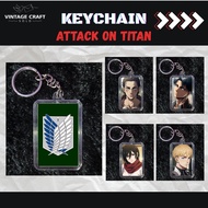 GANTUNGAN Attack on Titan Anime Acrylic Keychain - AOT/ Cool Keychain Eren Levi Mikasa Armin