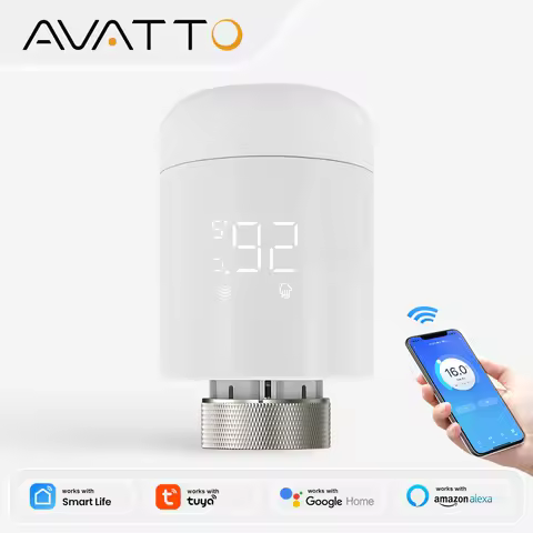 AVATTO Tuya 1-6PCS WIFI TRV Thermostatic Radiator Actuator Valve Smart Temperature Controller Works 