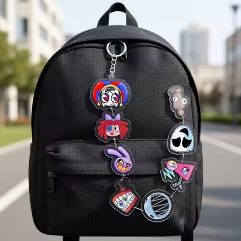 For TADC Pomni Jax Ragatha Gangle Zooble Kinger Caine Anime Peripheral Acrylic KeyChain Creativity B