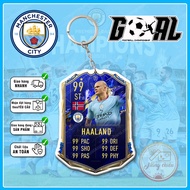 Haaland Keychain, Man City Season 2022-2023 Football Club - Thick, Sharp Print on 2 Sides