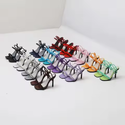 1/6 Scale Female Elastic Strap High Heels Sandals Shoes Action Figures Model for 12" Worldbox Tbl De