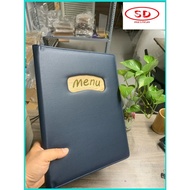 Green A4 leather menu cover for restaurants and hotels, 10 leaves (COVER SIZE: 32*23CM, INSIDE 21X30