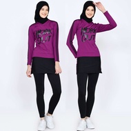 Setelan Baju Senam Olahraga Zumba Legging Rok Span