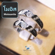 Moissanite 925 Sterling Silver Couple Rings Rhodium Plated Madduckjewels Wedding Ring RG1633-RG1633
