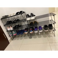 Shoe Rack Black 58x27cm Shoe Organizer Rak Kasut Grejig [STOCK CLEARANCE]