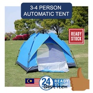 Easy Pop up Collapsible Tent Waterproof 3-4 Person AUTOMATIC EASY CAMPING TENT, suitable for Outdoor