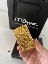 【法国原厂】都彭Ligne2 龙凤呈祥限量版｜18K金雕+纯铜机芯｜