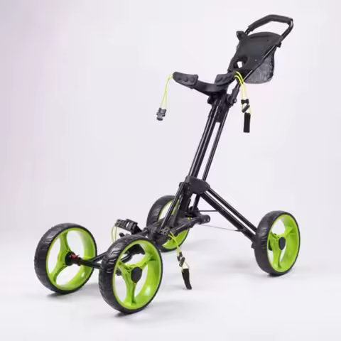 New Design Foldable Golf Trolley Trolley Aluminum Lightweight 4 Wheel Golf Trolley with Umbrella Sta