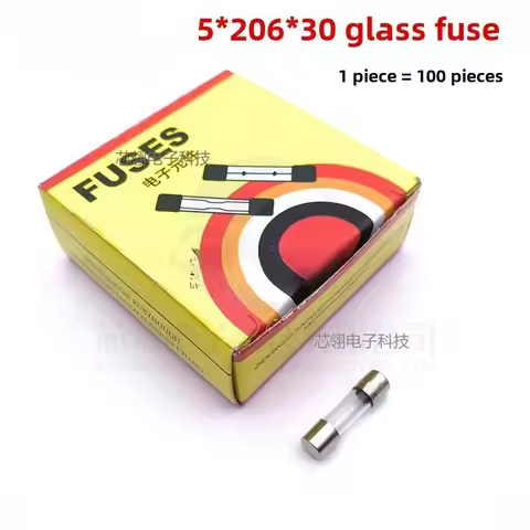 100pcs 5*20 6*30 Glass Fuse 250V 1A/2A/3A/4A/5A/10A/0.1A-25A Fuse Wire Full Box