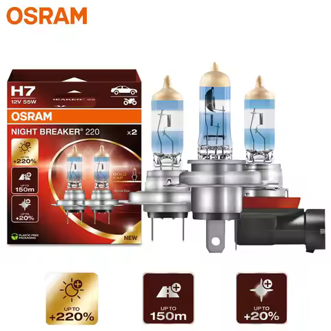OSRAM Night Breaker 220 Car Lamps H4 H7 H11 Halogen Headlight +220% Power Bright +150m Long Beam Ori