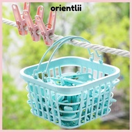 ORIENTLIIY 30Pcs Clothes Pegs, Plastic Windproof Laundry Clothespin, Small With Basket Hanging Pegs 
