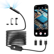 [Dual-Lens] Endoscope Camera with Light,1920P HD Borescope with 8+1 Adjustable LED Lights, IP67 Wate