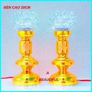 Set of 02 color-changing altar lamps - high, luxurious and comfortable light - worship lamp - Buddha