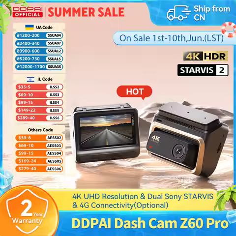 DDPAI Z60 Pro 4K Dash Cam Auto Dashcam Front GPS Car Camera for Dual SONY Sensor WiFi ADAS Night Vis
