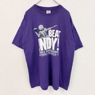 古著 JERZEES 球衣短袖雙面印花T卹，印有美式足球號碼，圓領，紫色，XL碼