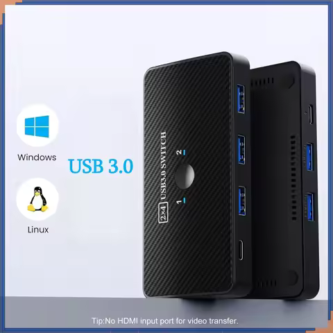 USB KVM Switch Adapter USB 3.0 Switcher 2 Input 4 Output USB Switch KVM Switcher Printer Sharer For 