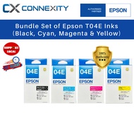 [Bundle Set] Epson T04E Ink Cartridge Black Cyan Magenta Yellow T04E for XP-2101 XP-4101 WF-2851 Eps