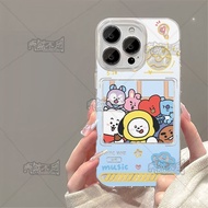 BTS BTS Q Version Photo Feather Gauze All-Inclusive Phone Case Suitable for Apple 15 Huawei OPPOVIVO
