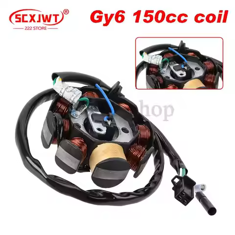 GY6 150cc Stator Coil, 12 Pole Magneto Ignition Coil for 125cc 150cc GY6 Engine Scooter ATV Moped
